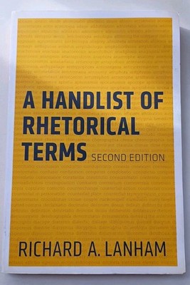 A Handlist of Rhetorical Terms by Lanham, Richard A. Very Clean, Great Condition