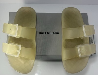 Balenciaga Mallorca Size 43 White Rubber Flat Sandals