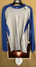 Nike Baseball Dri-Fit youth boy/s M long sleeve shirt blue gray stretch Vietnam
