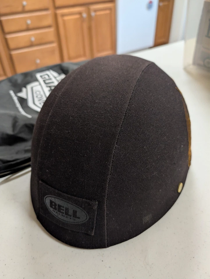 Bell Drifter Half Motorcycle Helmet Brown Suede with Gold Skull/Wings w/Bag - Image 3 of 4