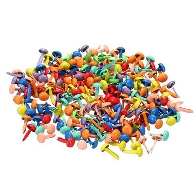 #ad 200Pack 4.5x8 mm Mini Brads for Paper Crafts Paper Fastener Assorted Colors $13.64
