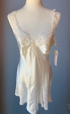 NWT Linea Donatella Women's Satin Bridal Beads Lace Chemise - Ivory SZ Large