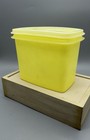 Vintage Tupperware 1243 Yellow Shelf Saver Storage Container With White Lid — photo 1