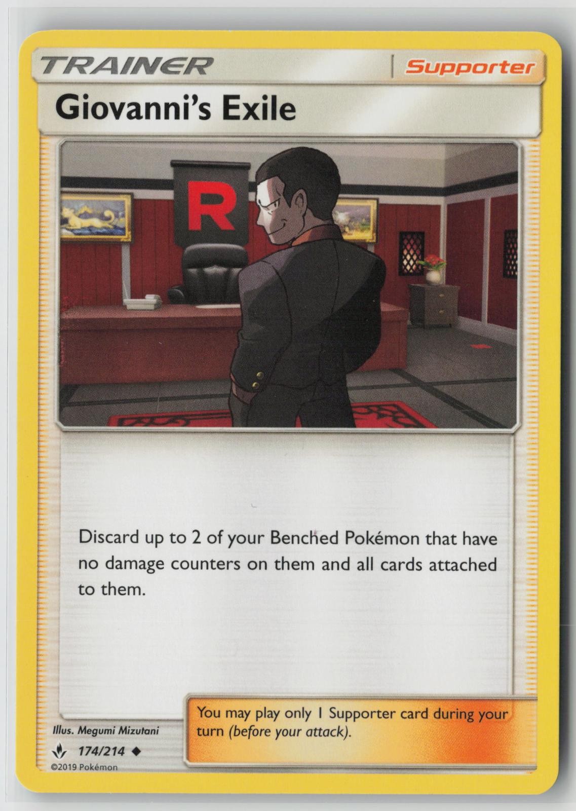 Giovanni's Exile 174/214 Uncommon Unbroken Bonds Pokemon Near Mint