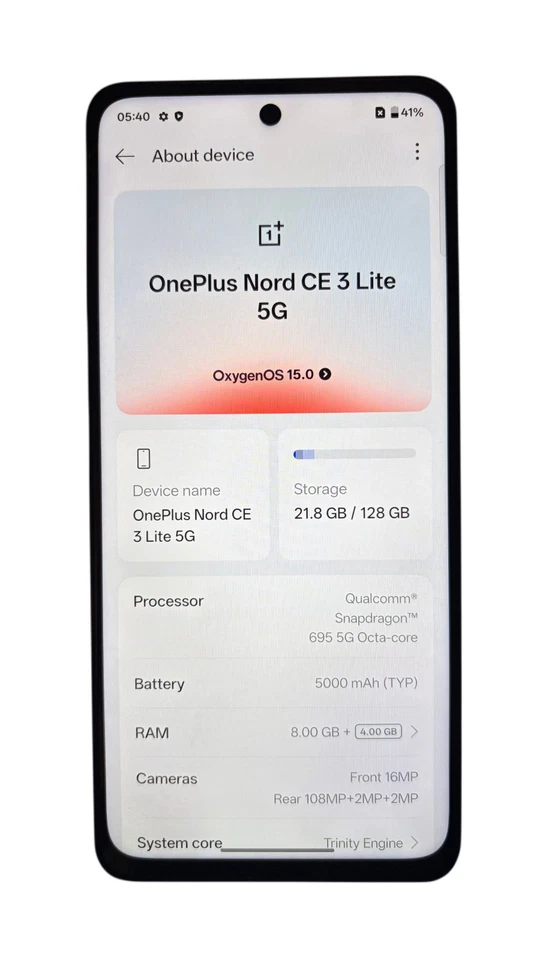 one plus nord ce 3 lite 5g 128 GB dark green Unlocked Dual Sim good condition, photo 4 of 5