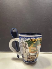 Lisboa/Lisbon Souvenir Ceramic Mug with Spoon – Historical Imagery  Mug Gift