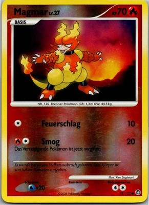 Magmar 93/132 | Rätselhafte Wunder | Deutsch | Reverse Holo | Pokémon TCG