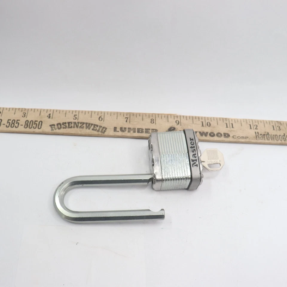 Materlock Heavy Duty Padlock With Key Chrome 2" x 5-1/4" M5 - Image 3 of 4