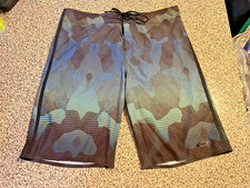 Oakley Bundoran Blue Camo Board Shorts Men  s Size 32 Performance Fit