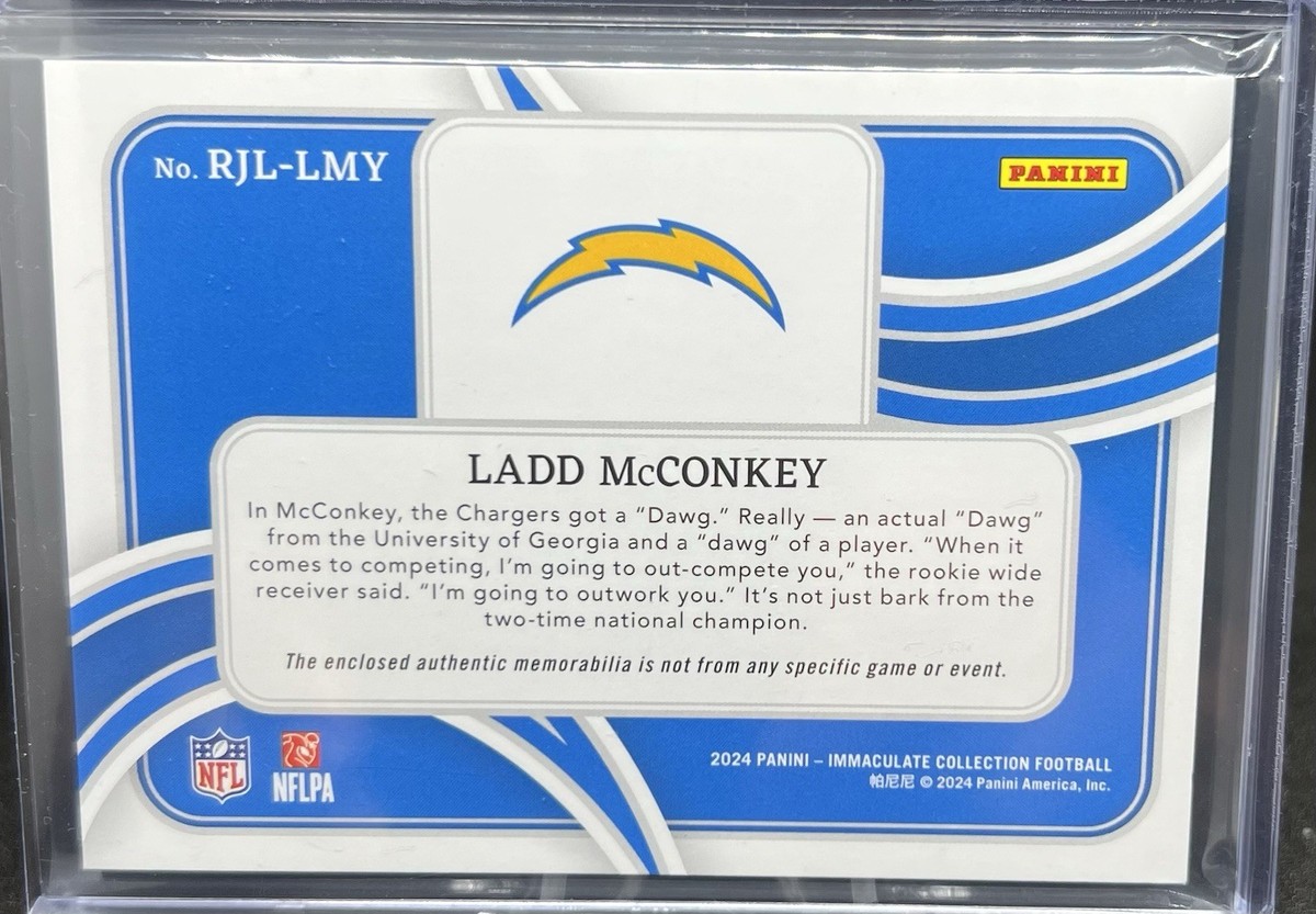 2024 Immaculate Ladd McConkey Player Caps Patch /5 RC Chargers No