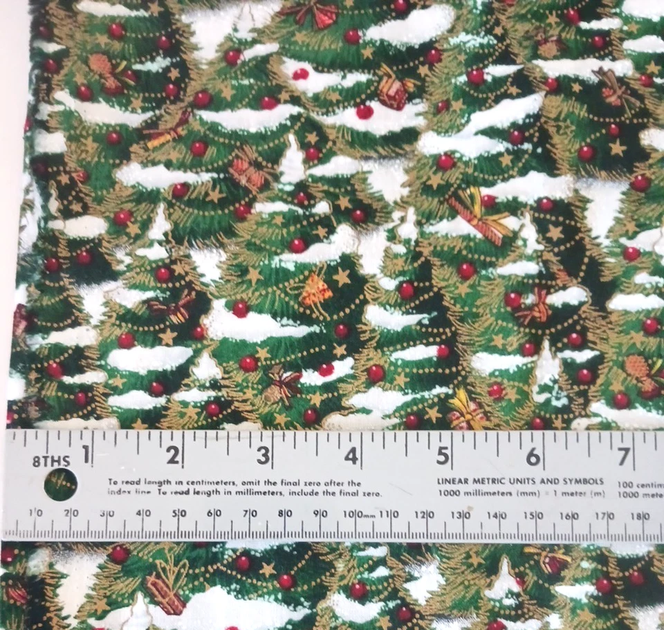 RARE Alexander Henry "gifted trees"   2 Yards *Unwashed/Unused*Christmas/Winter - Image 2 of 4