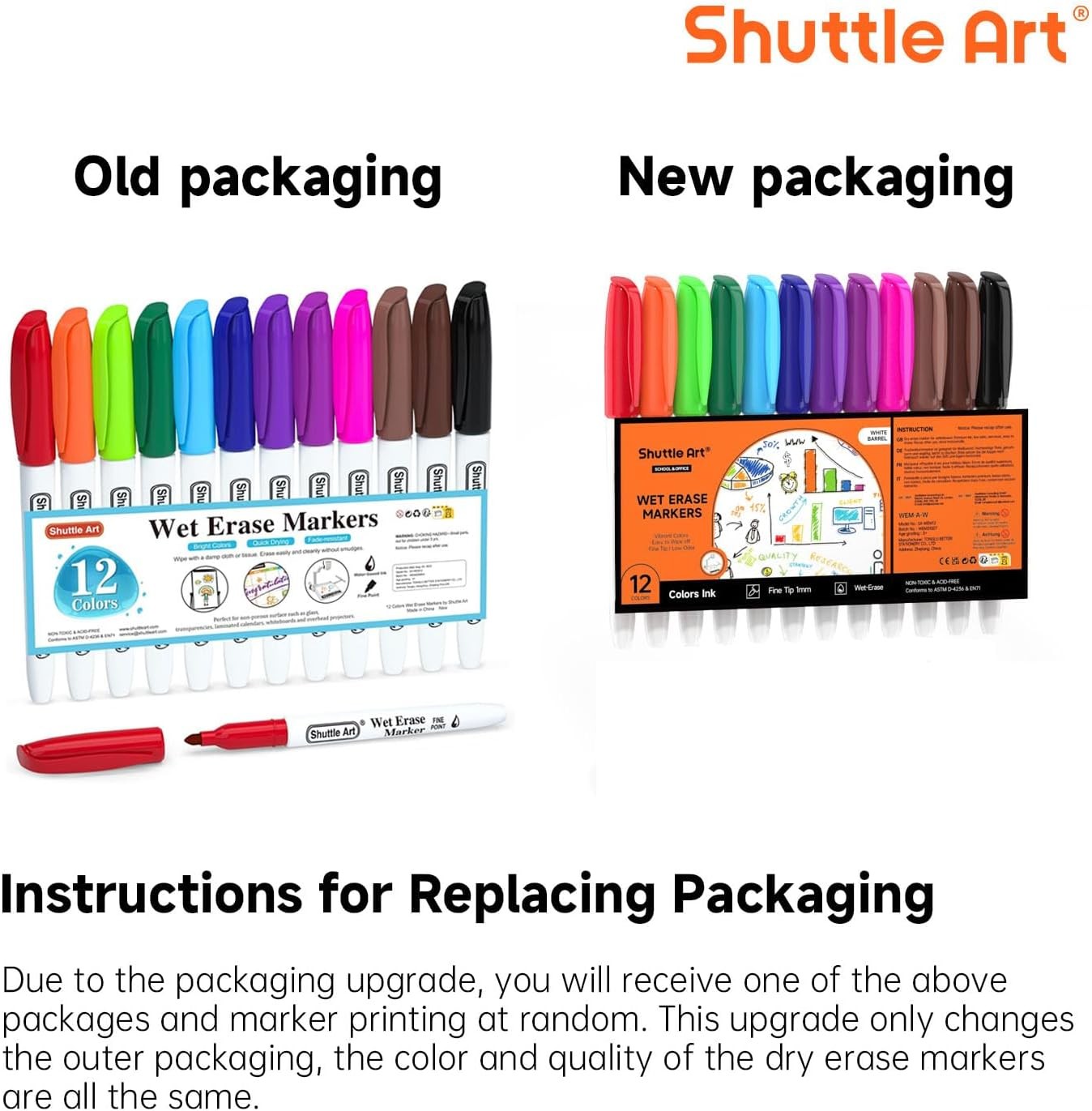 12-Color Wet Erase Markers – 1mm Fine Tip for Whiteboards, Glass & Calendars