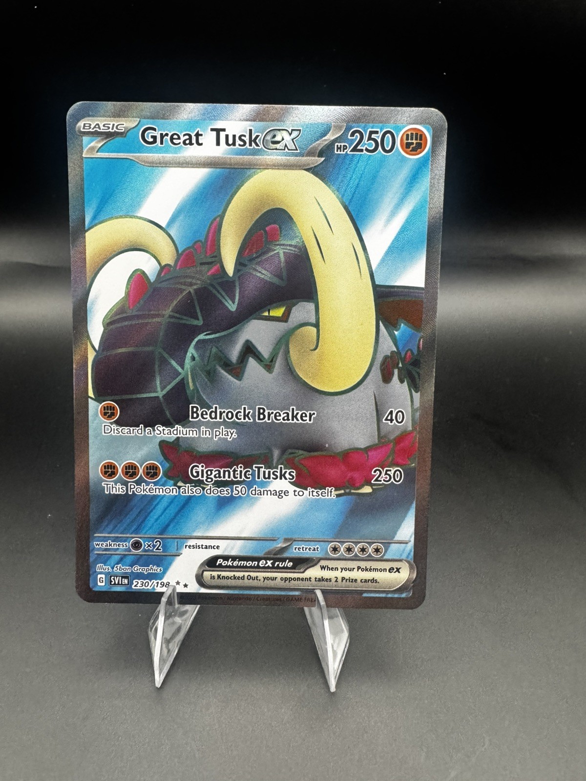 Pokemon Great Tusk ex 230/198 Scarlet & Violet Base Set UR 