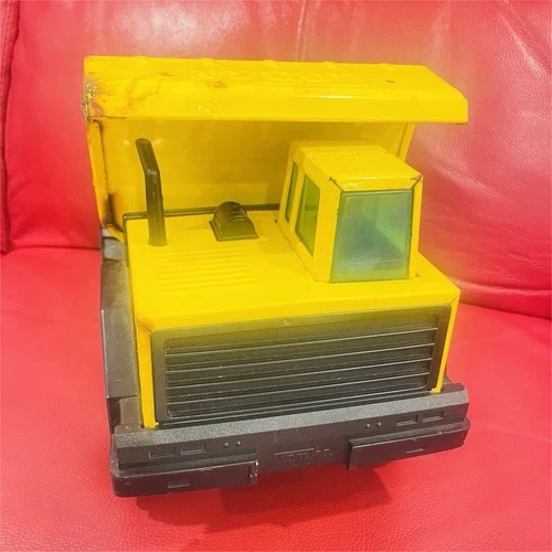 Tonka Mighty Dump Truck Yellow Pressed Steel Plastic Construction Vehicle
