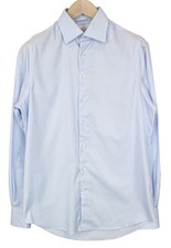 Suitsupply Men's Formal Shirt 38/15 Light Blue Cotton Slim Fit Blend