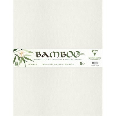 Clairefontaine Bamboo, Packung mit 5 Bogen Bambuspapier, 50x65 cm, 250g 975932C