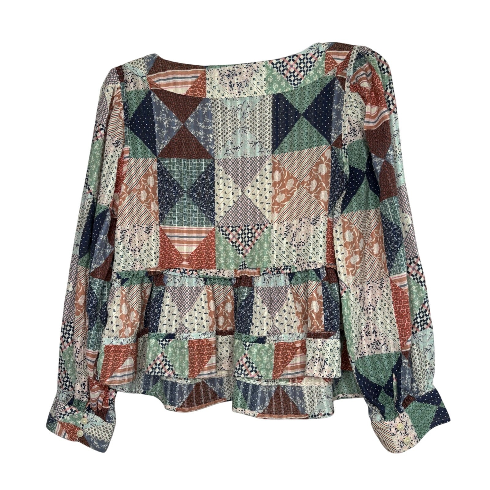 American Eagle Boho Patchwork Prairie Babydoll Cr… - image 2