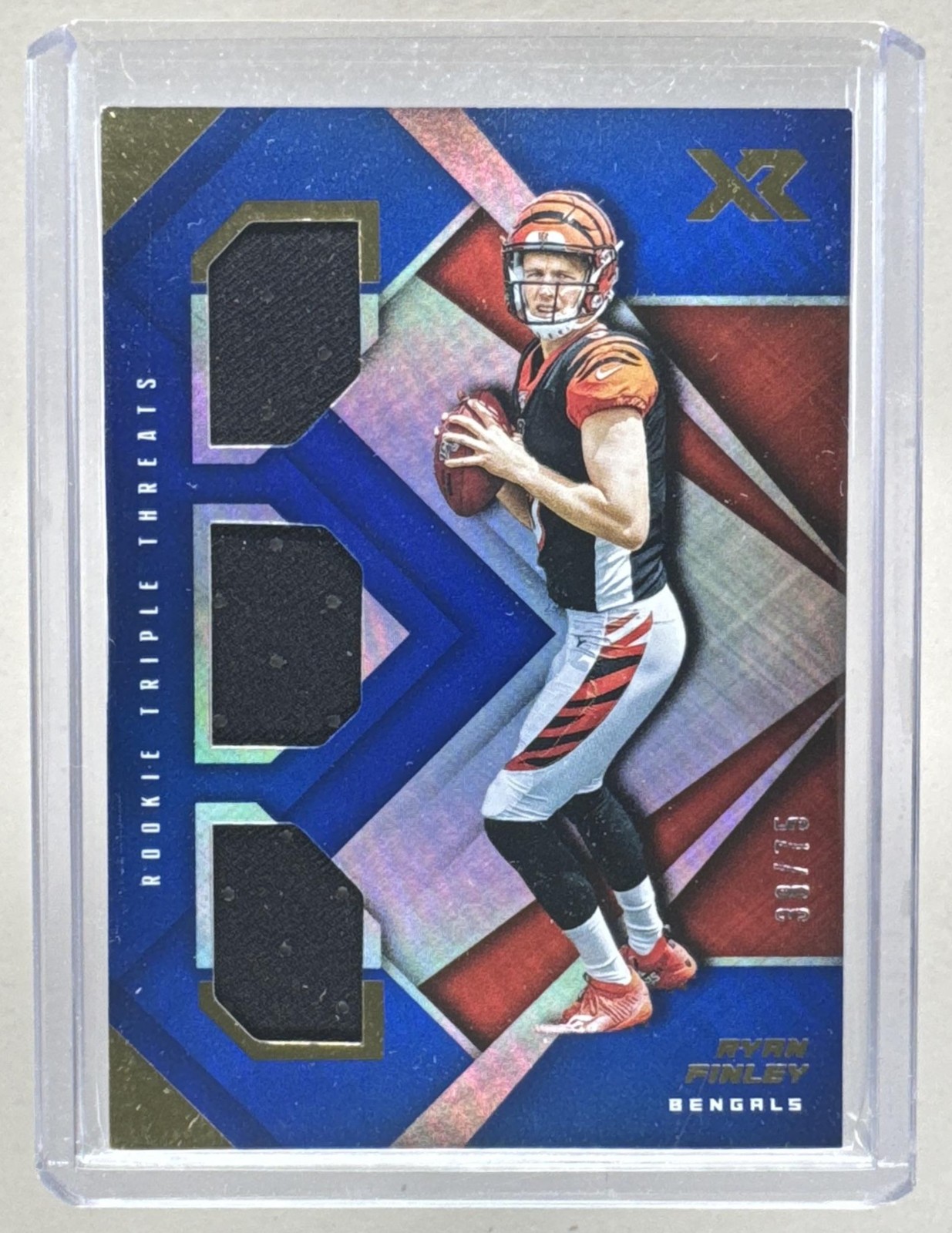 Ryan Finley Panini XR Rookie Triple Threat Materials #RTM16 Blue