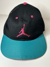 VINTAGE Air Jordan Pink Teal Crackled Elephant Jumpman Snapback Hat YOUTH