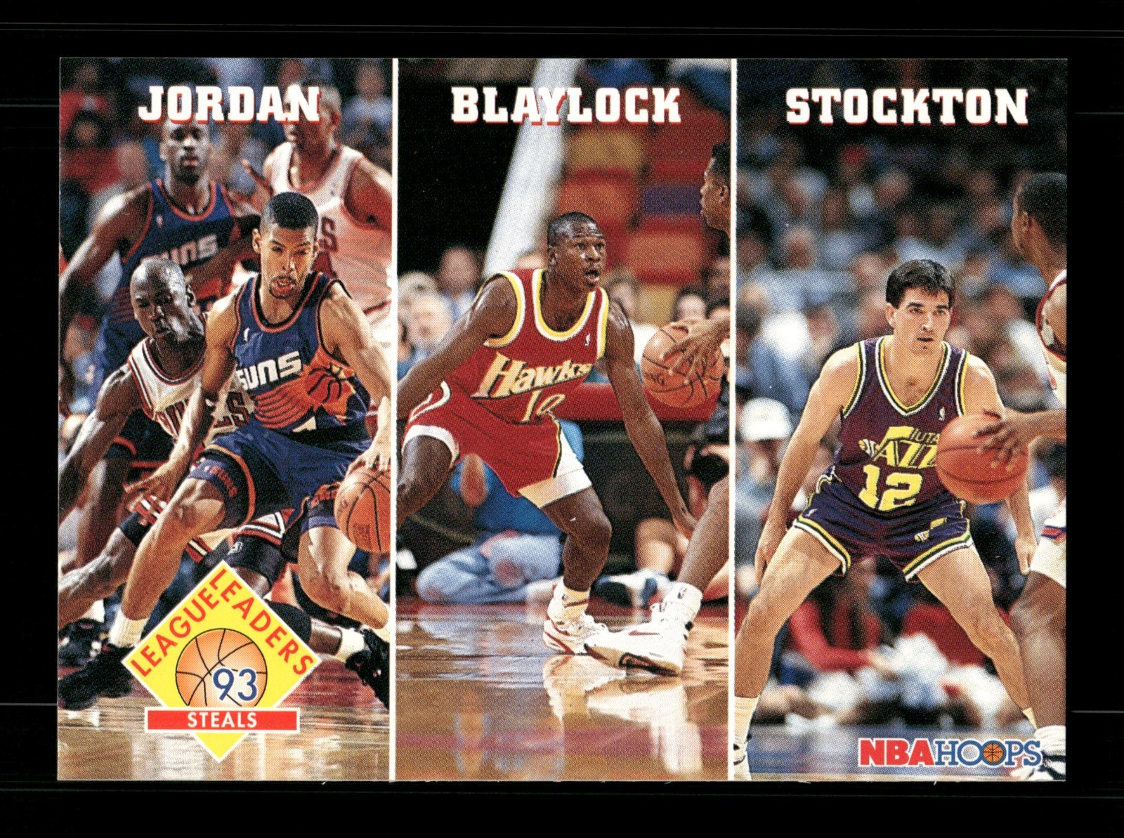 1993-94 Hoops #289 - Michael Jordan, Blaylock & Stockton