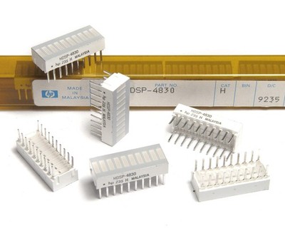 6x Hewlett Packard HDSP-4830, Leuchtdioden-Bargraph / 10-fach LED-Kette, NOS