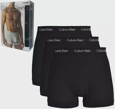 Herren Calvin Klein CK 3er Pack Trunk Boxershorts, ALL BLACK