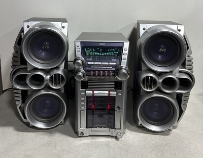 JVC HX-GX7 Stereo System 5 CD Changer Cassette Player w Speakers