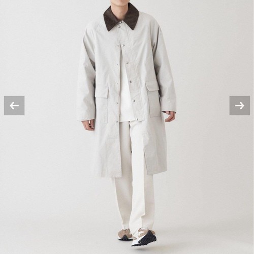 B.C STOCK Men's Trench Coat L Stainless Color Windproof Cotton Nylon Mint - Picture 2 of 4