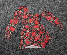 In the Style ladies size 8 red floral print wrap cold shoulder dress RRP £40 New
