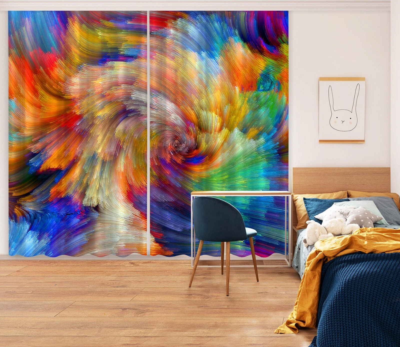 3D Colorful Art ZHUB223 Photo Curtain Window Blockout Fabric Vera 2023