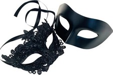 Brocade Lace Masquerade Ball Mask Pair Burlesque Birthday Prom Wedding Party