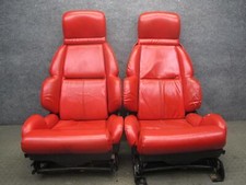 92-93 Chevrolet Corvette C4 Set Of 2 Power Seat Leather Torch Red Oem