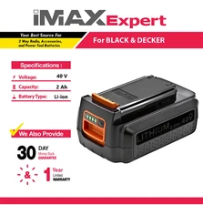 40V 2Ah Li-ion Battery for Black & Decker LBX2040, LBXR36, LBXR36-2, LBX36