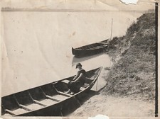 B3 -  Foto Photo Fotografia Anni 10 - Donna su Barca Fiume Po Cremona