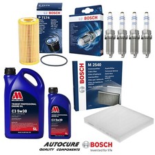FOR VW GOLF R MK7 2.0 TSI BOSCH SERVICE KIT OIL CABIN FILTER & SPARK PLUGS & 6L