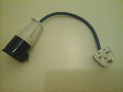 A1 ELECTRICS 240V PAT Testing Lead 13 Amp Plug to 16 Amp socket also caravan hook up.SPARKYD