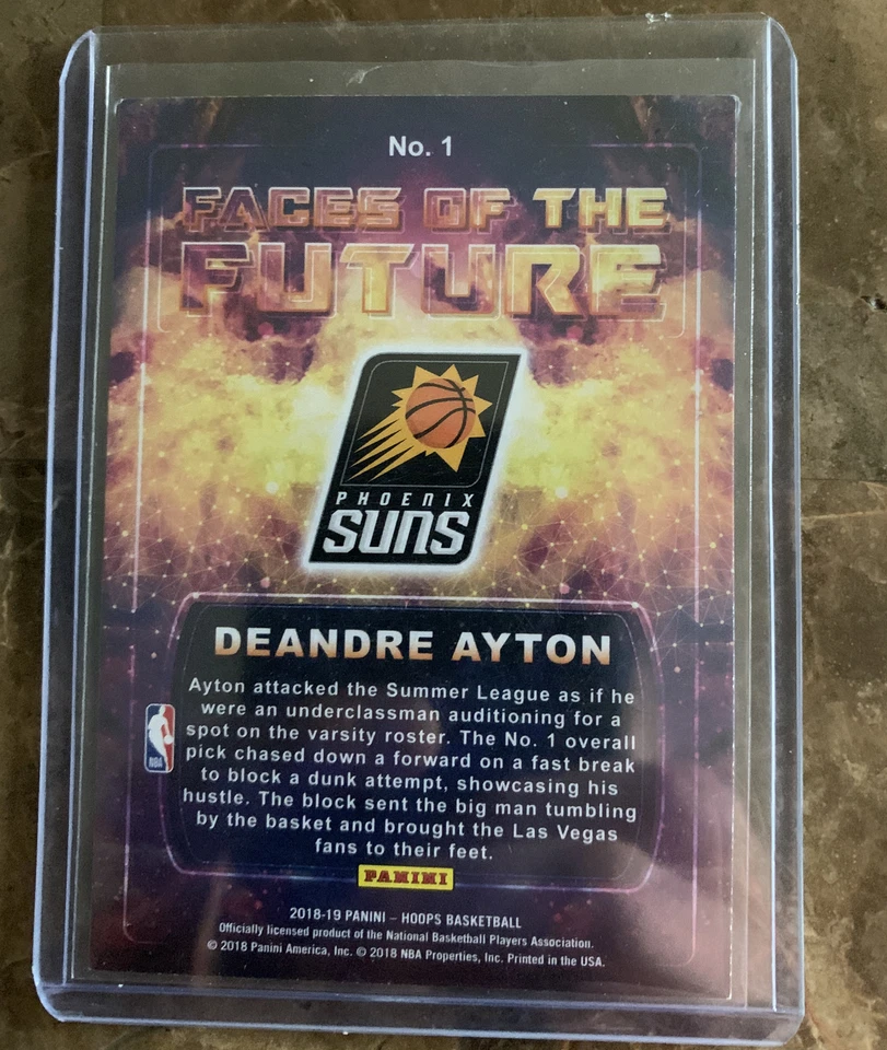 2018-2019 NBA Hoops Winter Holiday Faces Of The Future #1 Deandre Ayton Phoenix - Image 2 of 2