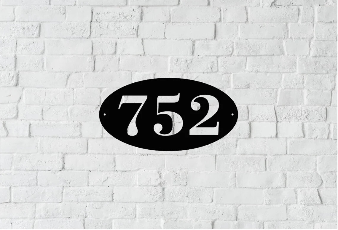 Wall Art Home Decor Metal Acrylic 3D Silhouette Poster USA House Number Sign