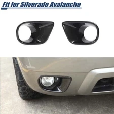 Carbon Fiber Front Fog Light Lamp Trim Cover For Chevy Avalanche & Tahoe 2007-13