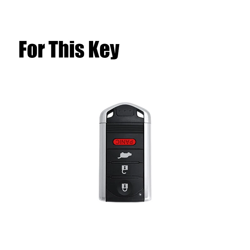 For Acura TL RDX ZDX ILX Zinc Alloy Silicone Car Remote Key Fob Case Cover Bag - Imagem 2 de 4
