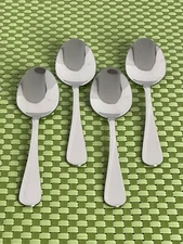 Oneida FLIGHT RELIANCE Stainless 4 Place/Oval Soup Spoons Glossy China Flatware