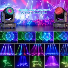 Powerful RGB Moving Head Light Lighting Animation 2W Laser Stage Light Party