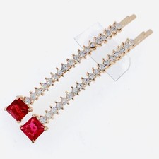 Bobby Pin Hair Clip use Swarovski Crystal Hairpin Wedding Elegant Hot Pink S2