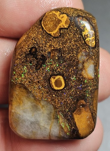 Boulder Opal Rub Blue Matrix Koroit Lapidary 38.3 Cts Boulder Opal With Quartz - Imagen 2 de 18