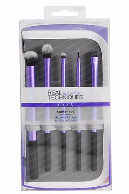 Real Techniques 6-piece EYES Starter Set, 5 Makeup Brushes + 2-in-1 Pouch 1406