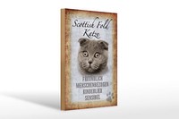 Holzschild Spruch 20X30 Cm Scottish Fold Katze Geschenk Deko Schild Wooden Sign