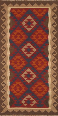 Reversible Kilim Kelim Rugs Rectangle Handwoven Tribal Carpets 3x6 ft