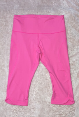 S'OLIVER Neon Pink Moisture Wicking Wide Waistband Capri Leggings Size XL