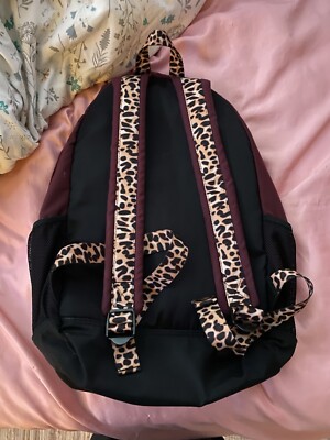 RARE VINTAGE VS PINK 2013 LEOPARD PRINT DRAWSTRING SNAP-BUTTON MINI BACKPACK Allow us to introduce PINK | @JanSport, an exclusive collab  main image 2