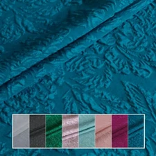 1 Yard X 1.14 meter Pure Silk Fabric Crepe 3D Floral Silk Material Luxury